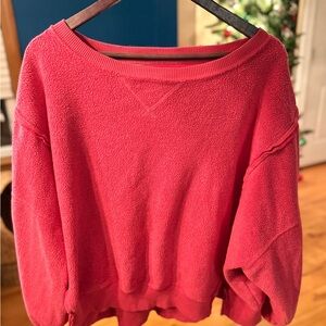 American Eagle Outfitters Vibrant Magenta Crew Neck Sweater